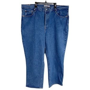 Levi’s Ribcage Straight Ankle Jeans 22W Long Button Fly